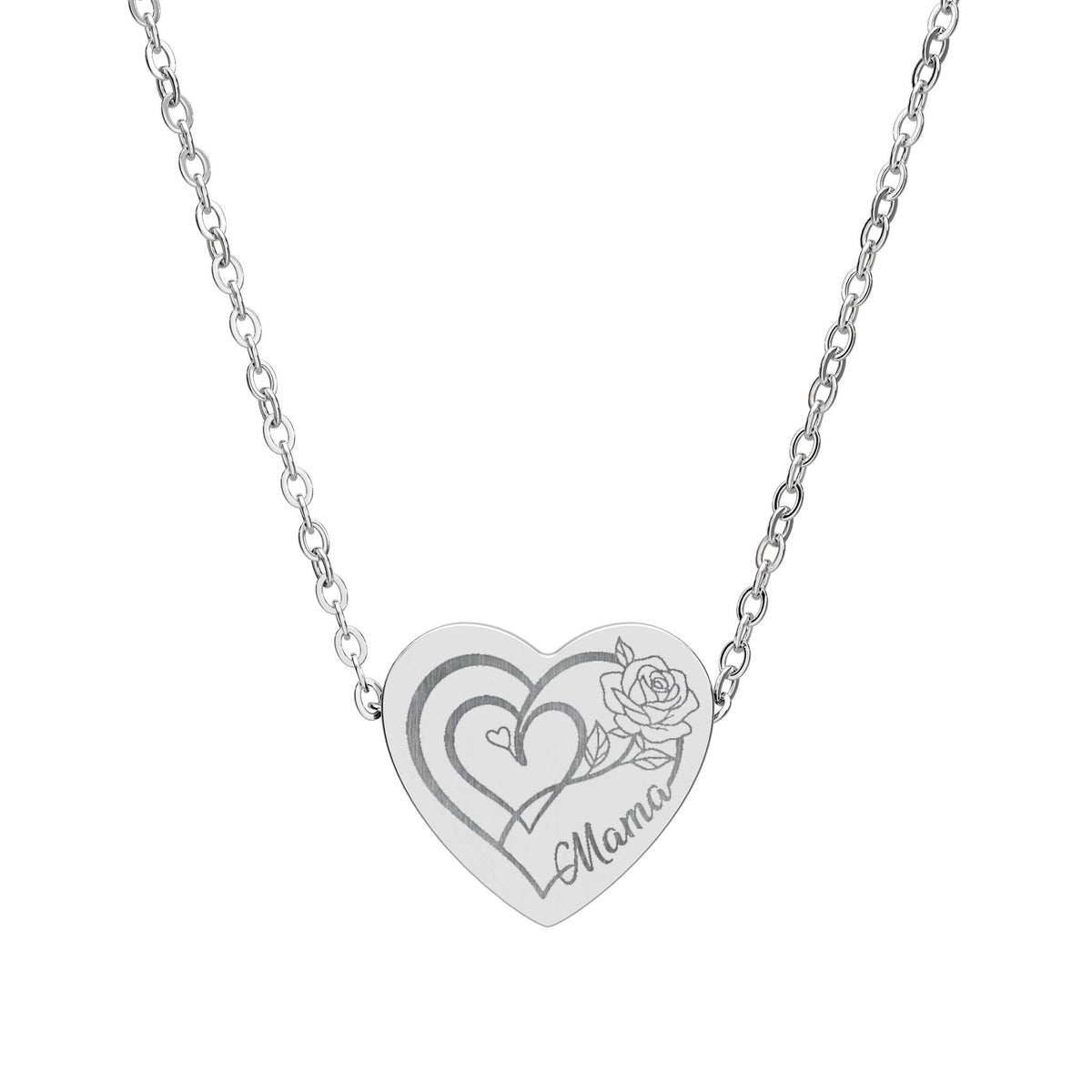 Engraved Heart Necklace – “Mom” Mother’s Day Gift