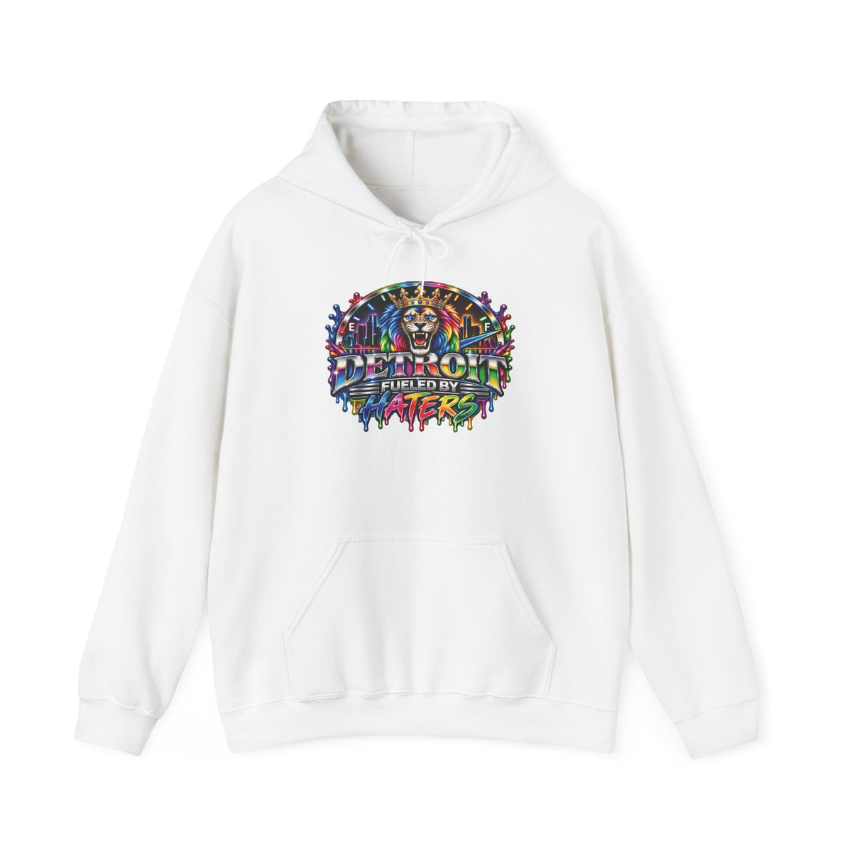 Detroit Graffiti Lion Hoodie | Colorful Street Art Pullover