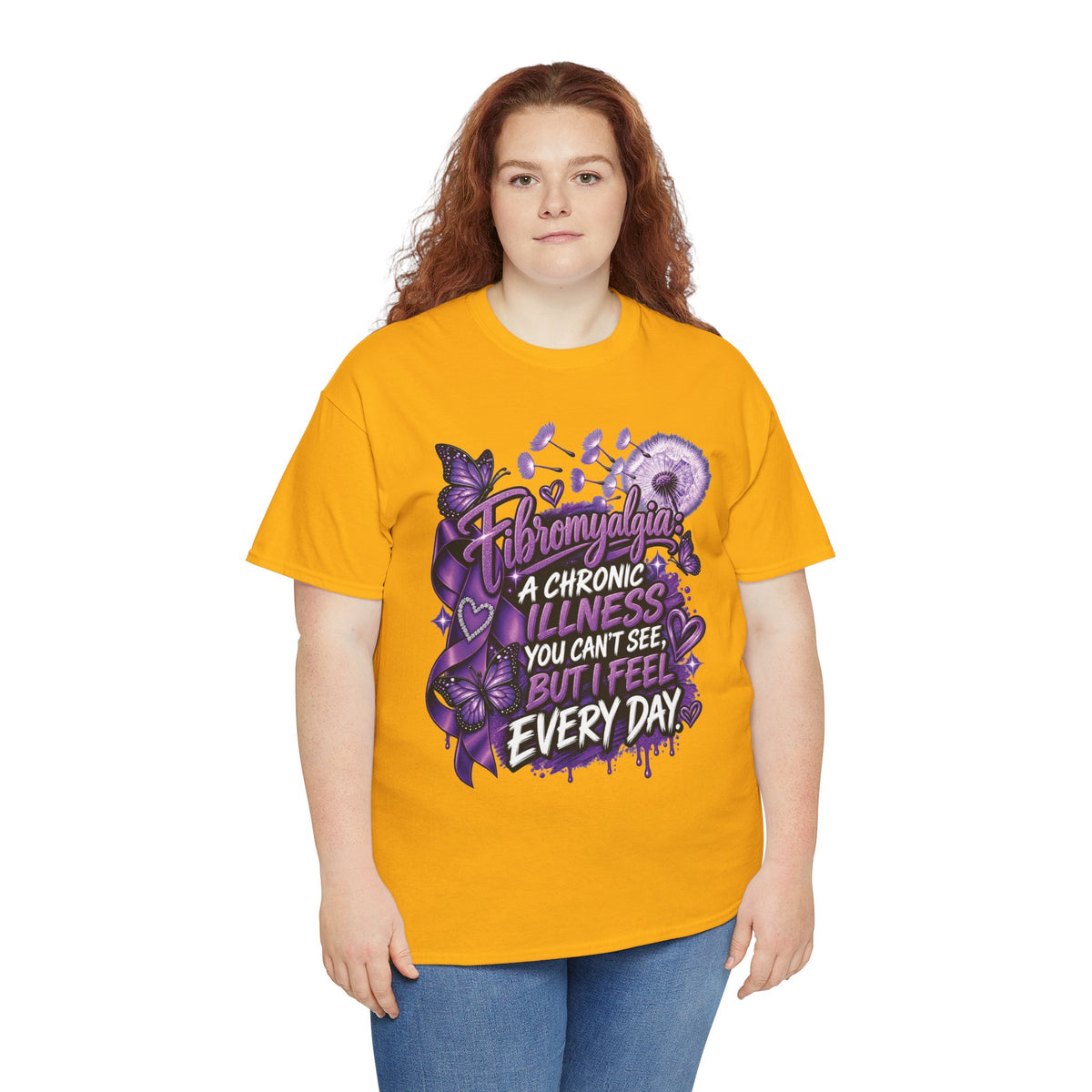 Fibromyalgia Awareness ribbon shirt | T-Shirt, Chronic Illness Support, Purple Awareness