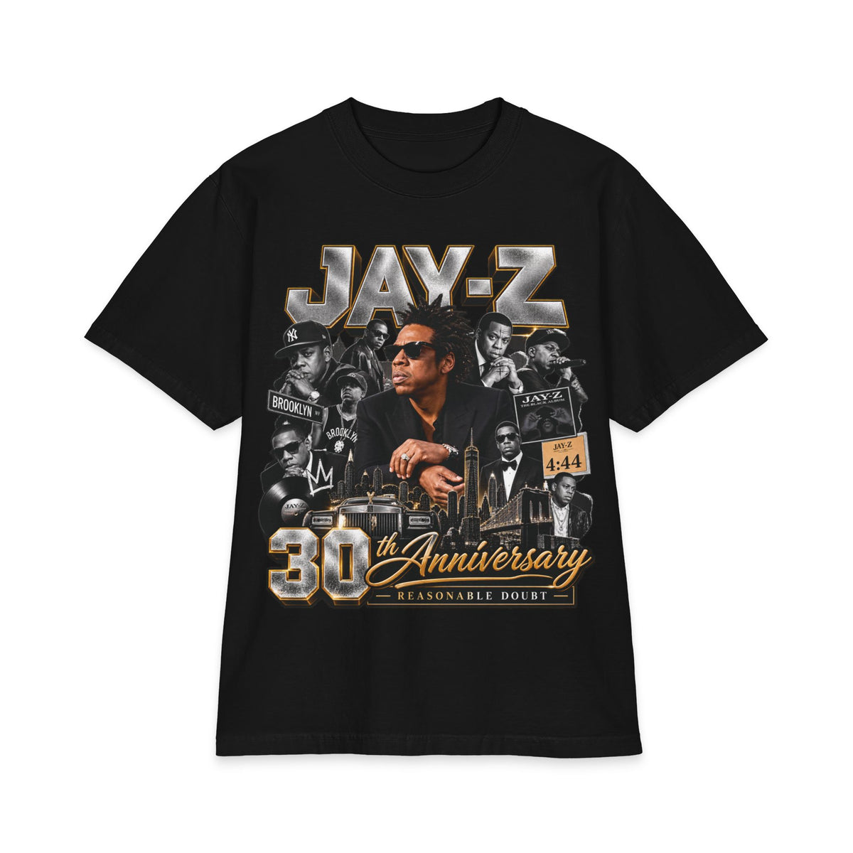 J Hova 30th Anniversary Hip Hop Collage T-Shirt | Rap Legend Portrait Tee
