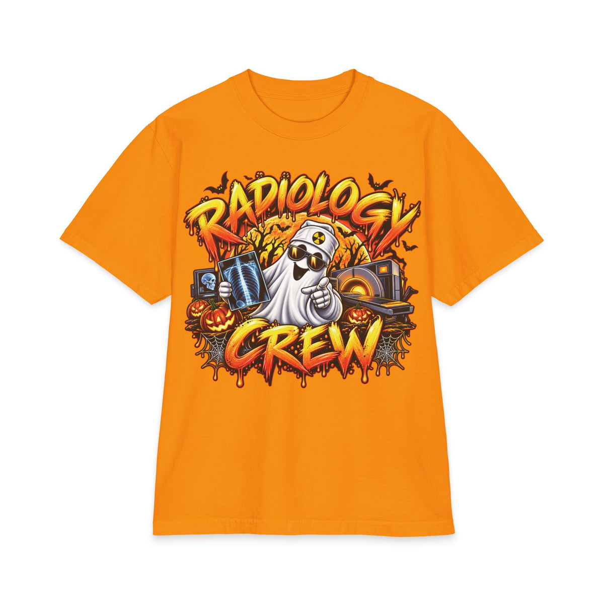 Medical Radiology Crew Ghost Graphic Tee | Halloween X-ray Theme