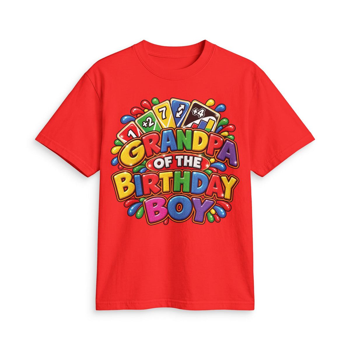 Grandpa of the Birthday Boy T-Shirt, Colorful Birthday Party Tee