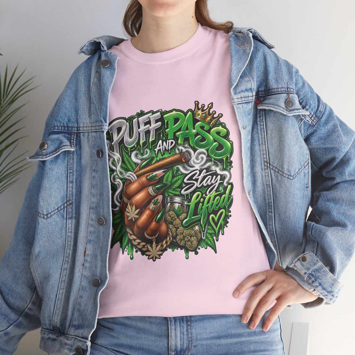Puff and Pass Stay Lifted T-Shirt | Cannabis Leaf Graphic Tee