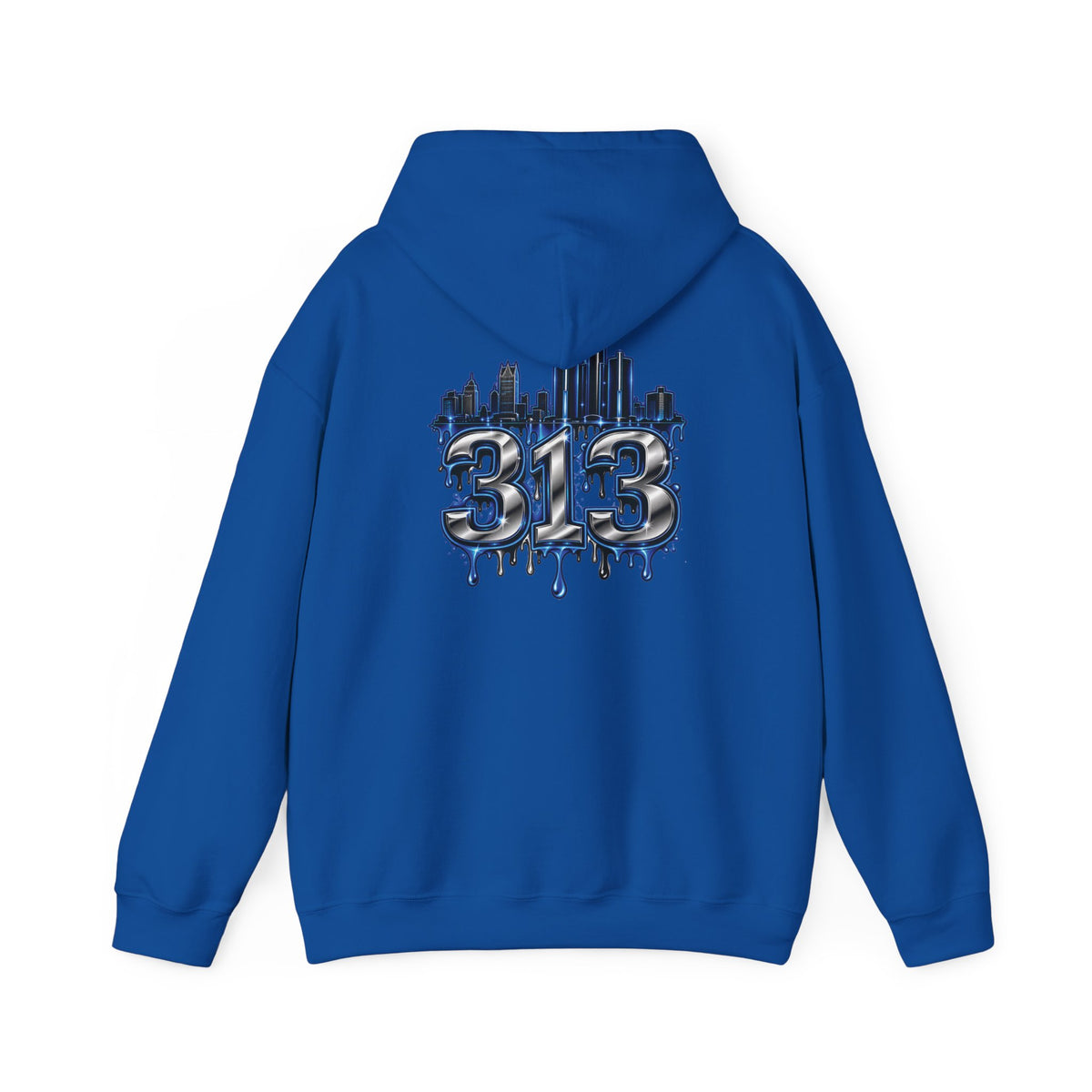 Detroit 313 Skyline Hoodie | Dripping Graffiti City Football Design