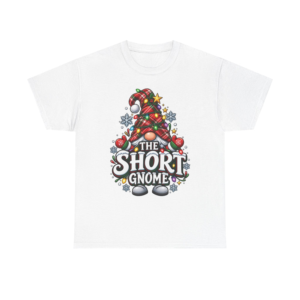The Short Gnome T-Shirt | Christmas Gnome Plaid Hat, Holiday Lights Design
