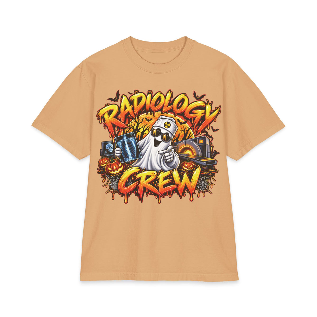 Medical Radiology Crew Ghost Graphic Tee | Halloween X-ray Theme