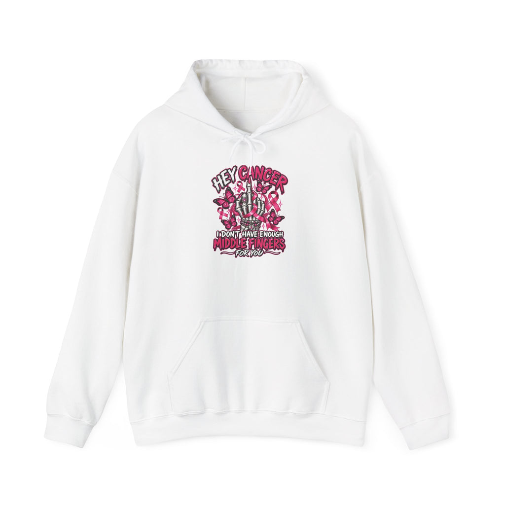 Hey Cancer Skull and Roses Hoodie | Cancer Awareness, Pink Ribbon Design