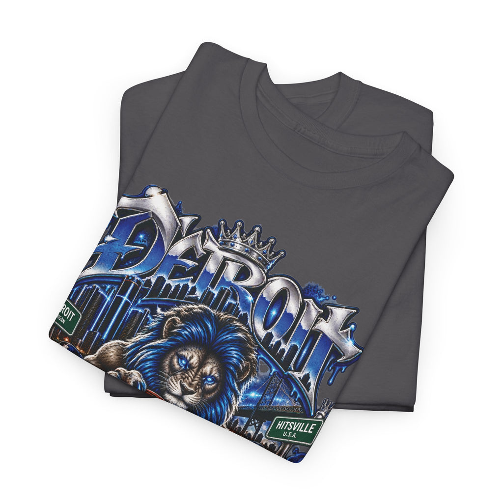 Detroit Basketball Lion Graphic Tee | City Streetball Detroit D Logo