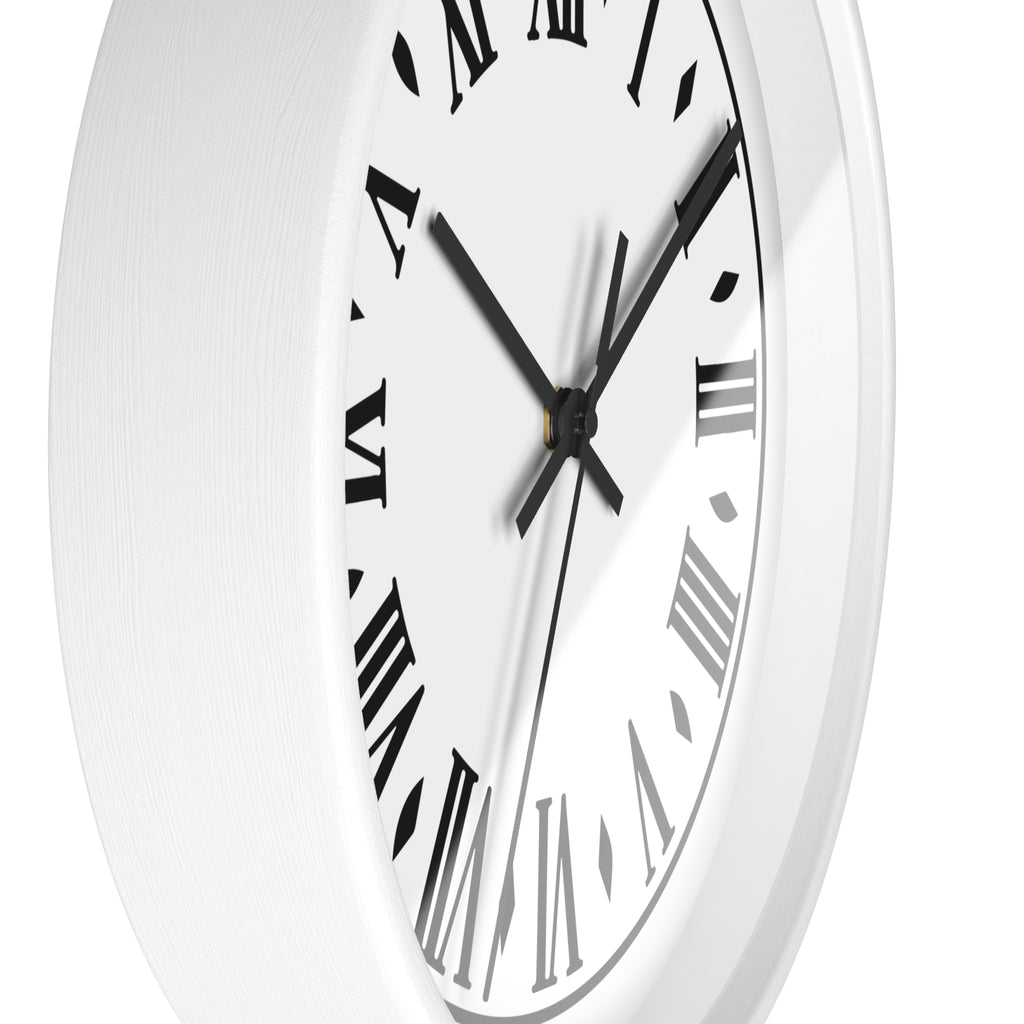Roman Numeral Clock Wall Clock | Black Frame, Classic Vintage Face