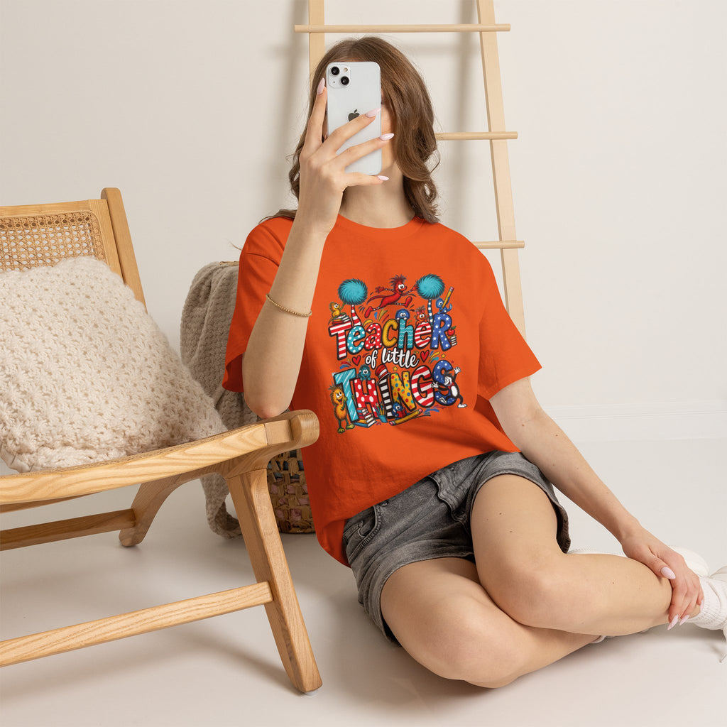 Teacher of Little Things T-Shirt | Colorful Dr. Seuss Style Kids Classroom Tee