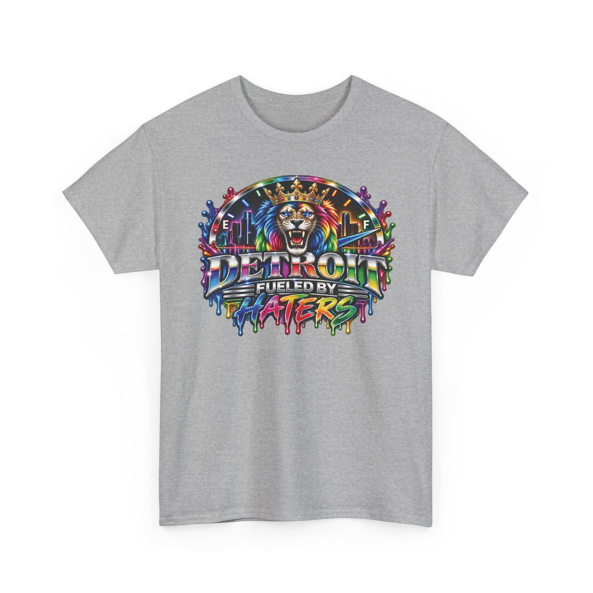 Detroit Lion Graffiti tee | Colorful Drip Lion Detroit Tee