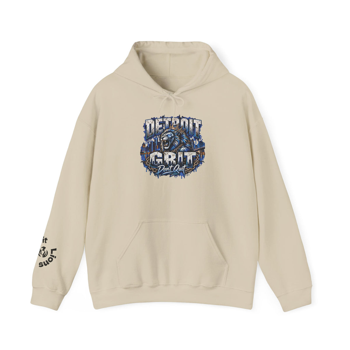 Detroit Grit graphic Hoodie | Motor City skyline, industrial vintage design