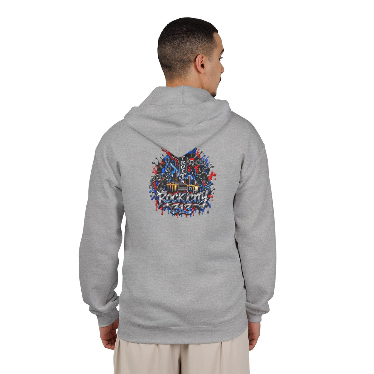 Detroit Graffiti Zip Hoodie | Detroit Rock City Back Print