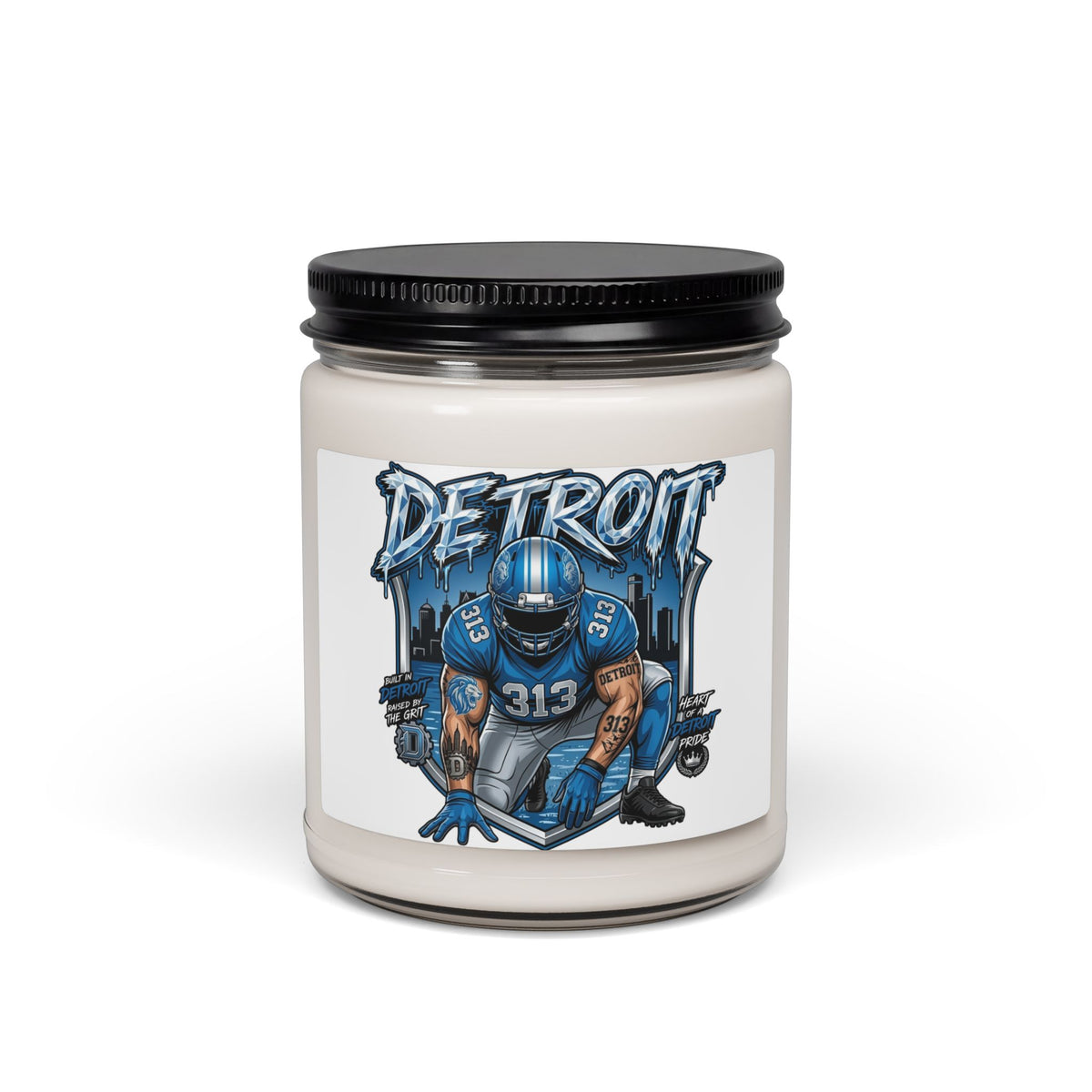 Detroit 313 Football Player Candle, Soy Candle
