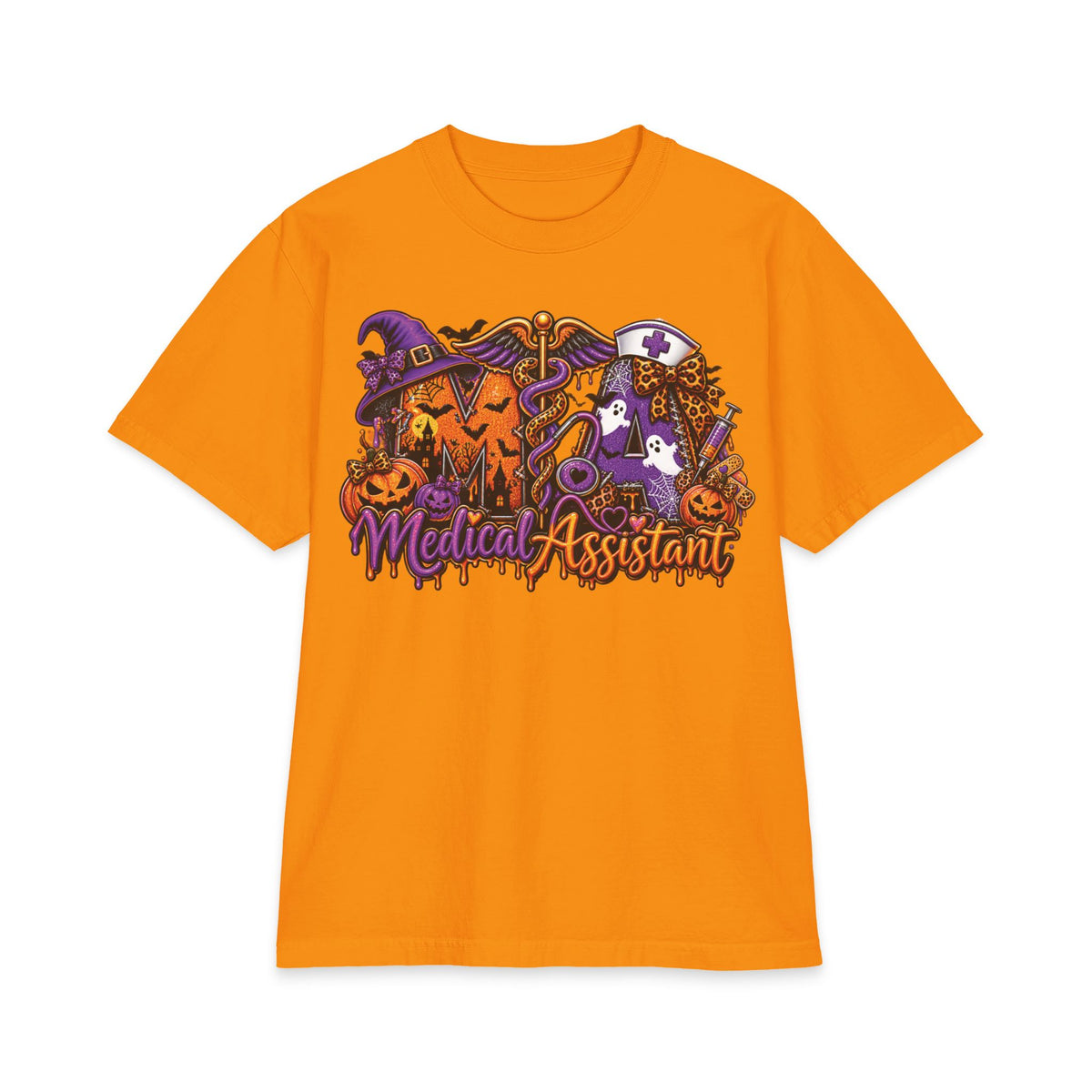 Halloween Medical Assistant T-Shirt | Witch Pumpkin Caduceus Nursing Tee