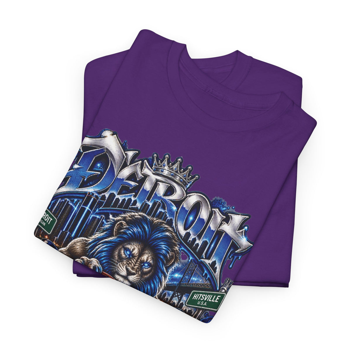 Detroit Basketball Lion Graphic Tee | City Streetball Detroit D Logo