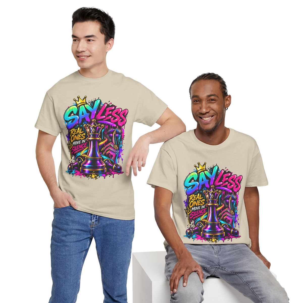 Say Less Chess King Tee | Graffiti Chess Piece Streetwear