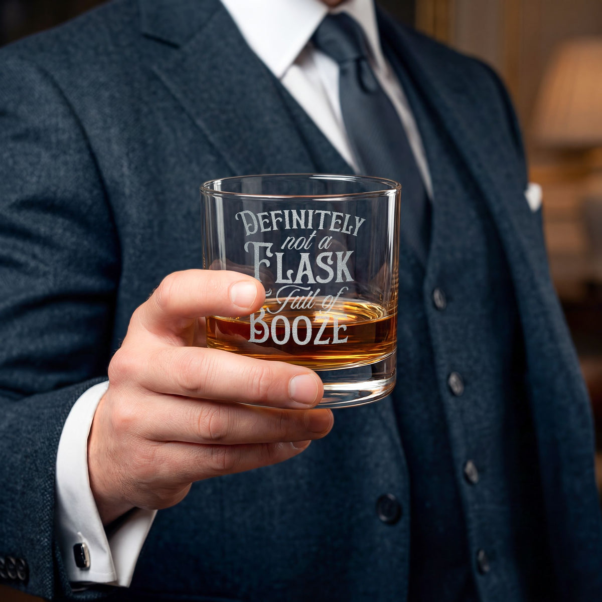 Definitely Not a Flask Full of Booze Whiskey Glass | Engraved 10.5oz