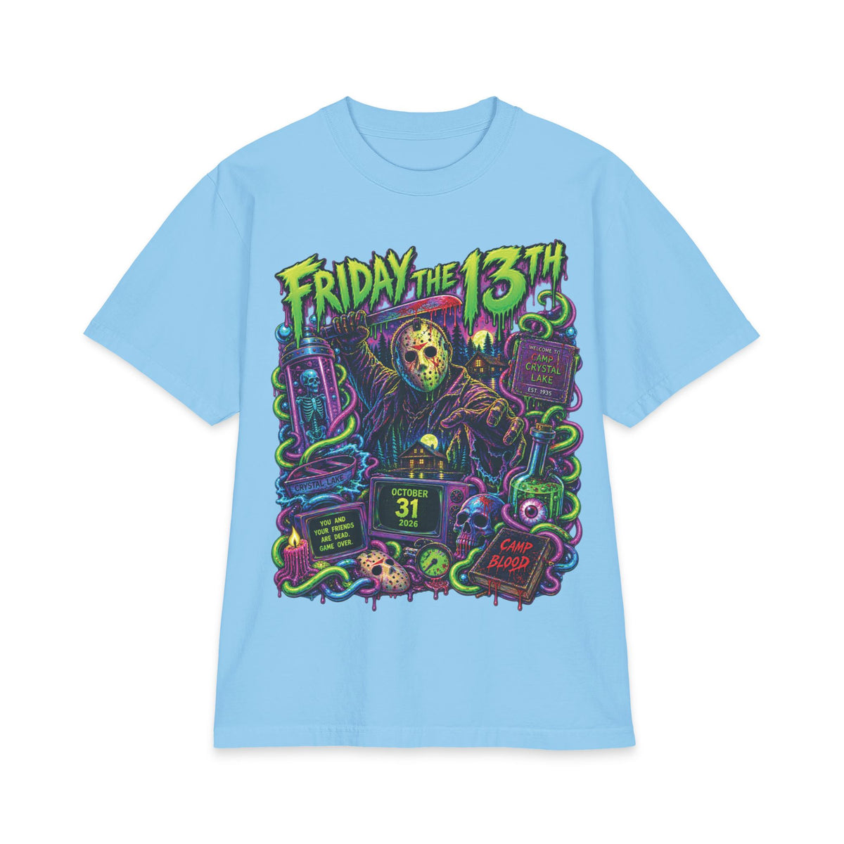 Friday the 13th Horror Graphic T-Shirt | Jason Masked Killer Tee