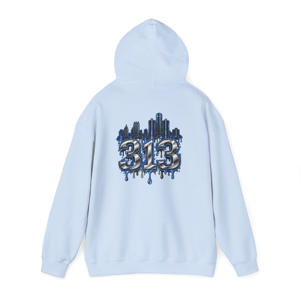 Detroit 313 Skyline Hoodie | Dripping Graffiti City Football Design