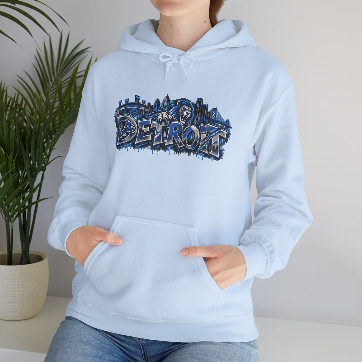 Detroit Graffiti Style Hoodie | City Skyline Street Art Pullover