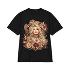 Dolly Floral Portrait T-Shirt | Butterfly 'Love Always' Back