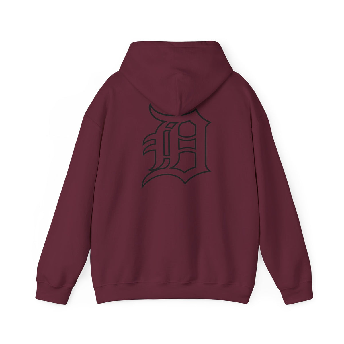 Detroit Basketball Graphic Hoodie | Vintage City Sports Logo, Front Collage Art