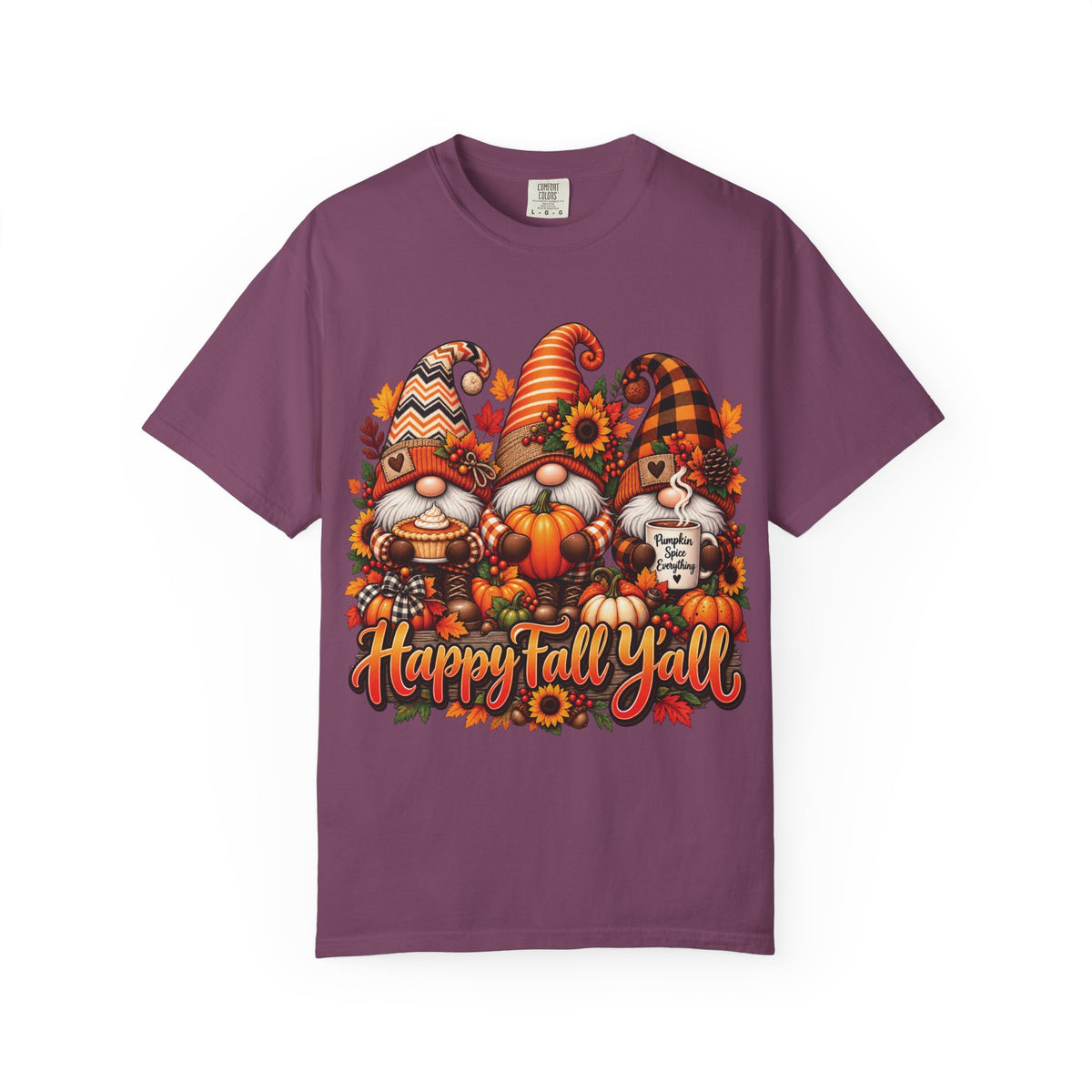 Happy Fall Y'all Gnomes T-Shirt | Autumn Pumpkin Sunflower Tee