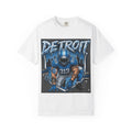 Detroit 313 Football Player T-Shirt | City Skyline, Blue Helmet Design