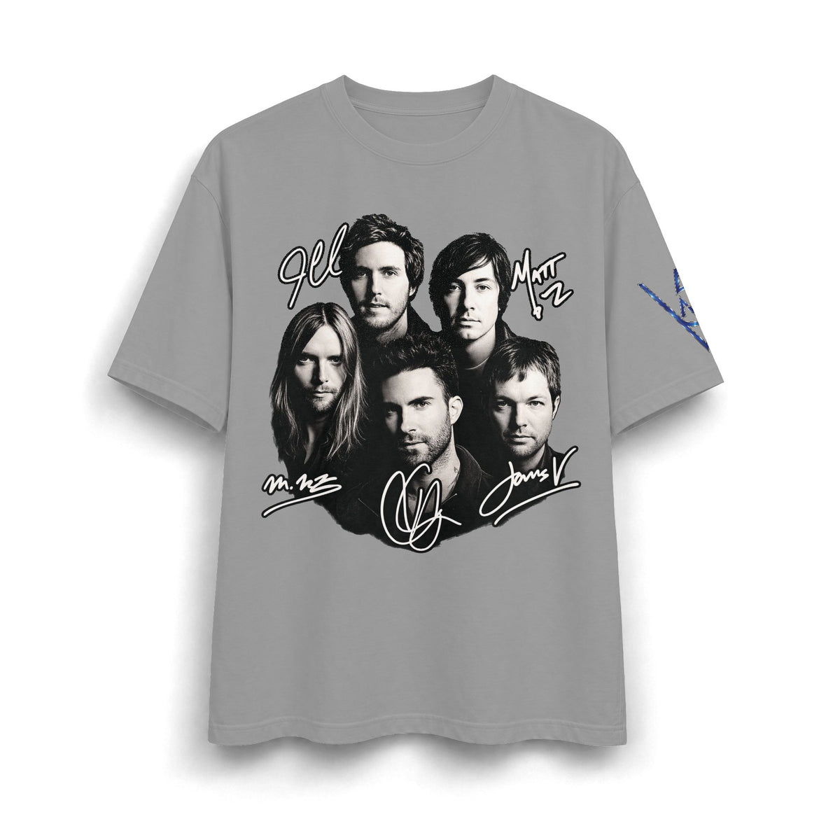 Signed Band Portrait T-Shirt Maroon 5 | Retro Rock Logo on Back