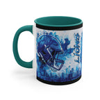 Blue Football Helmet Lions Mug | 11oz Accent Ceramic Mug