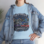 Detroit Muscle Car Tee | Vintage Hot Rod Illustration, Garage Scene