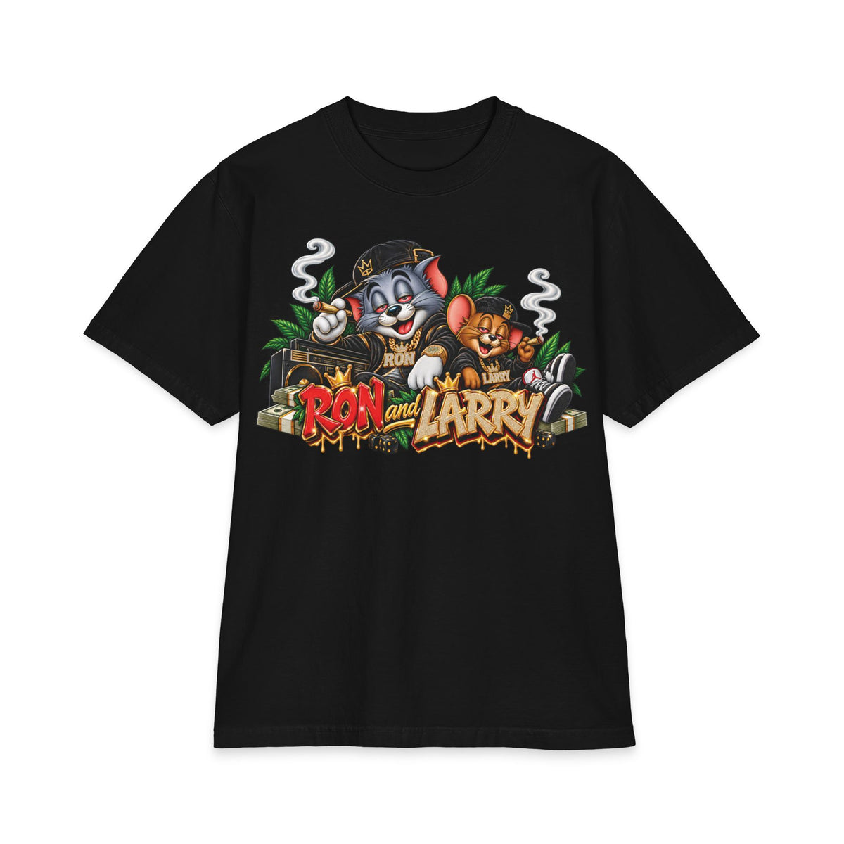 Ron and Larry Cartoon Characters T-Shirt | Retro Jungle Graphic