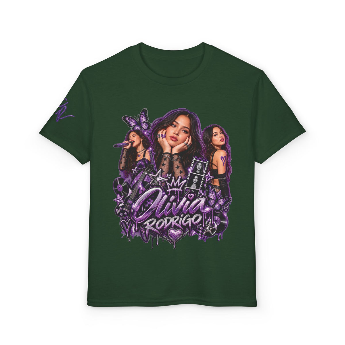 Olivia Rodrigo Pop Star Collage T-Shirt | Tour Dates Backprint