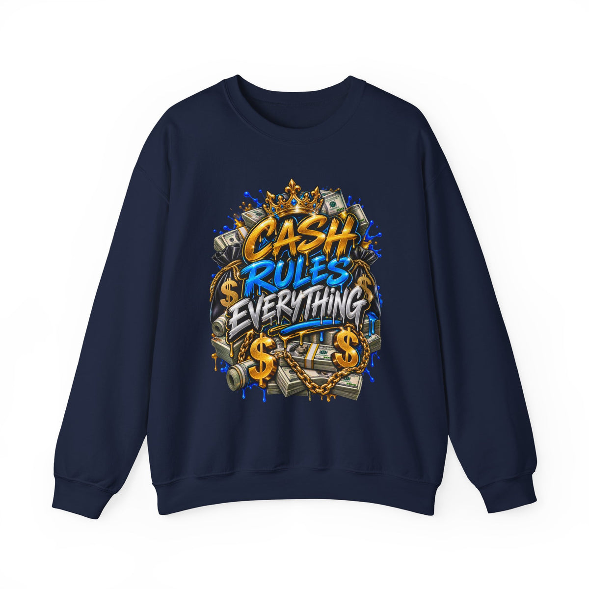 Cash Rules Everything Graphic Sweatshirt | Money Streetwear, Graffiti Dollar Design