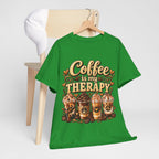 Coffee Is My Therapy T-Shirt | Coffee Cups Illustration, Cozy Beverage Tee