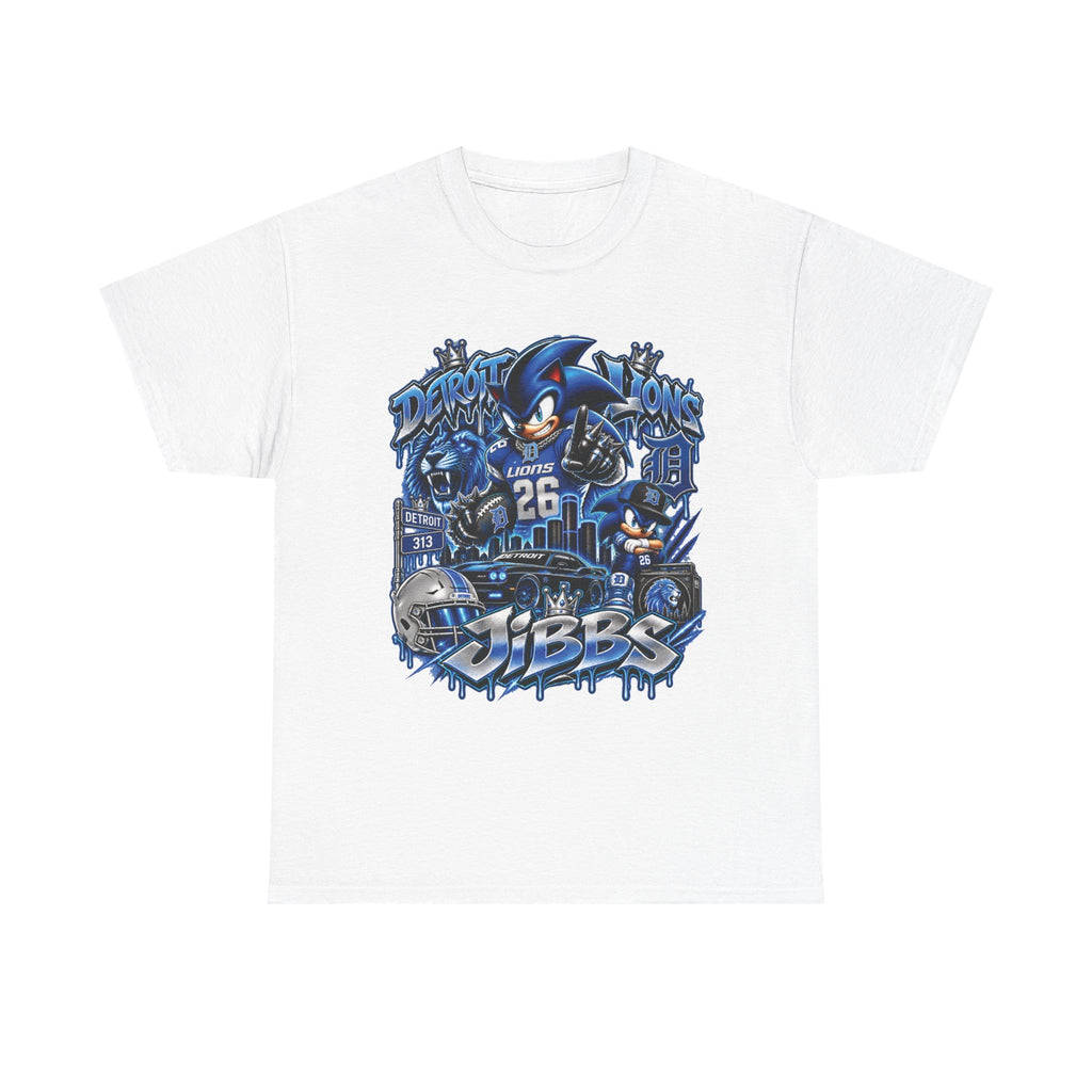 Detroit Lions Football Graphic Tee | Niners Helmet, Player Number 26, Team Mascot