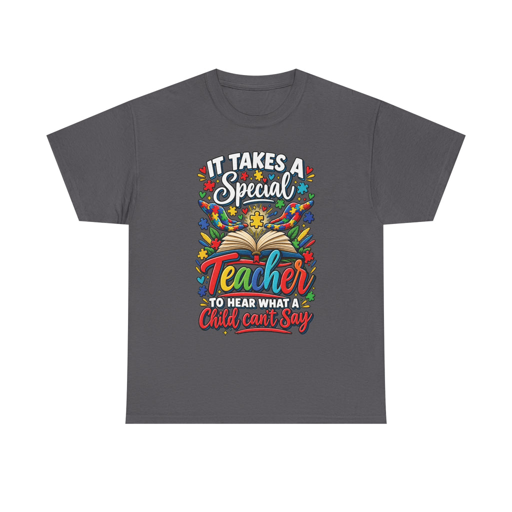 It Takes a Special Teacher Tee | Colorful Book & Flowers Teacher Shirt
