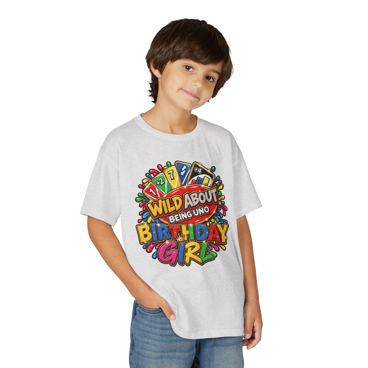 Wild About Being UNO Birthday Girl T-Shirt | Kids Custom Name Back