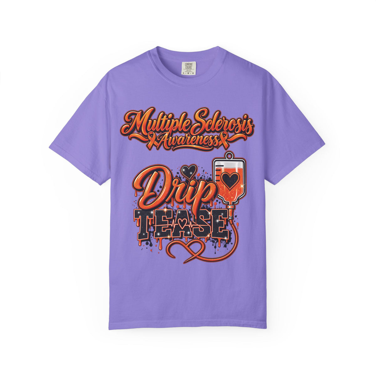 Multiple Sclerosis Awareness Drip Tees Shirt | IV Bag Heart Design