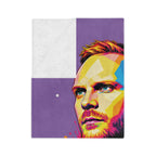 Coldplay band portrait Velveteen blanket | colorful pop art music throw