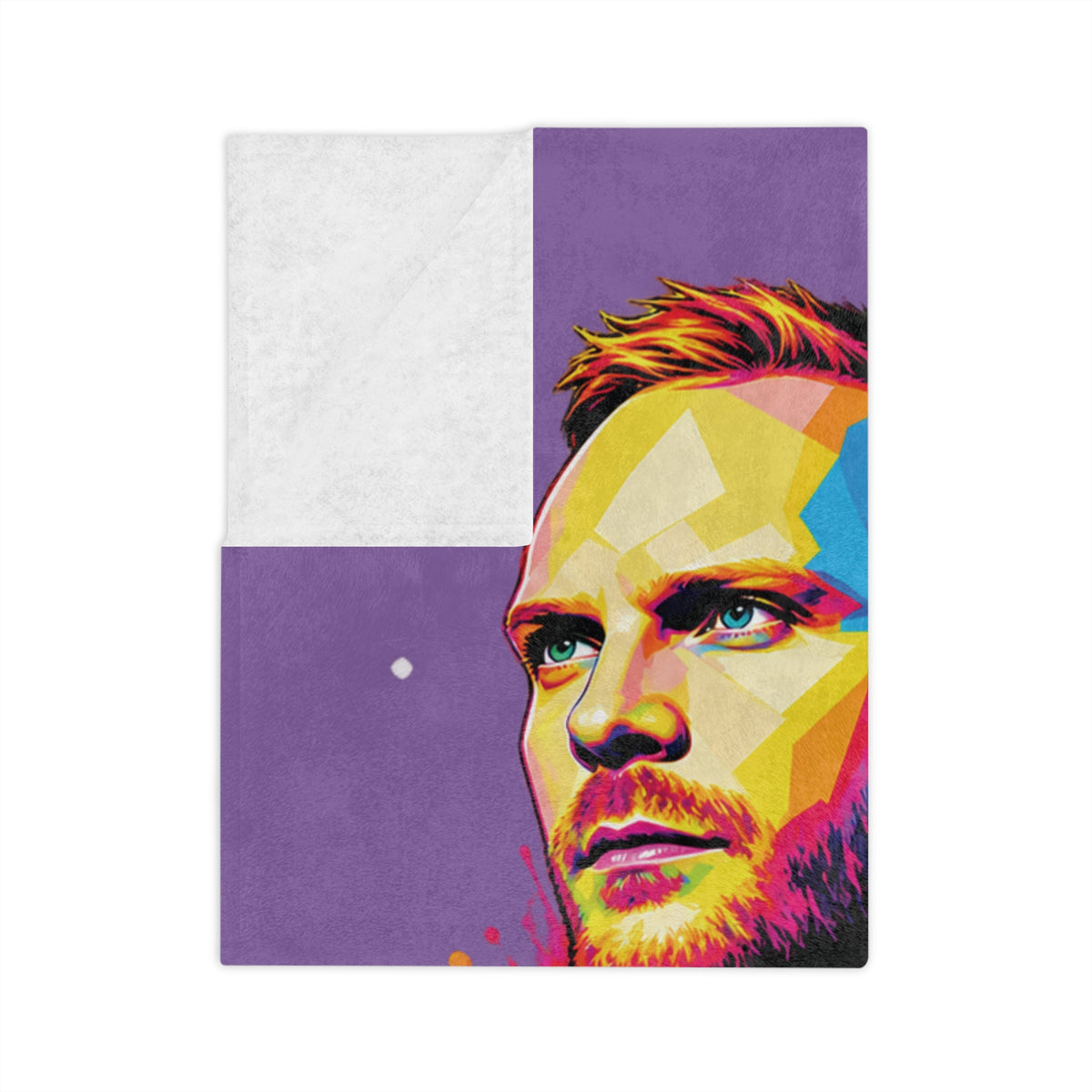 Coldplay band portrait Velveteen blanket | colorful pop art music throw