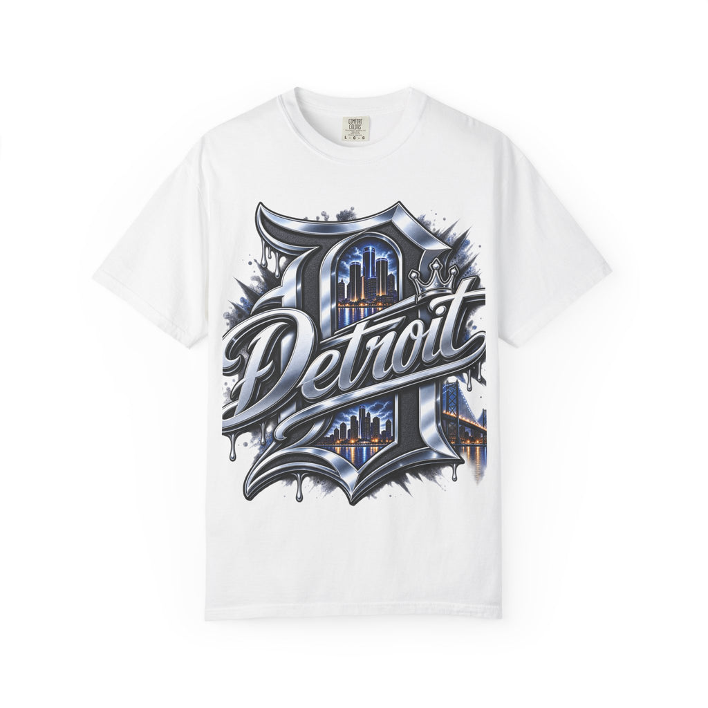 Detroit Script Skyline T-shirt | Cityscape Lettering Tee