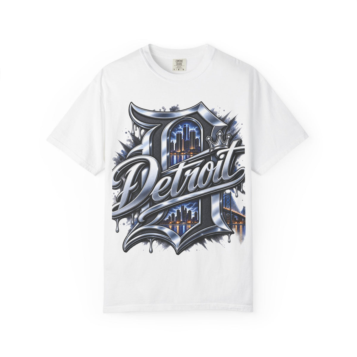 Detroit Script Skyline T-shirt | Cityscape Lettering Tee