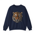 Tiger Face Split Graphic Crewneck Sweatshirt | Fierce Wildlife Typography