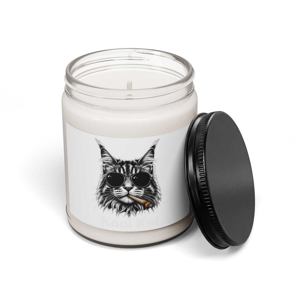 Cool Cat with Sunglasses and Cigar Candle | 9oz Soy Jar