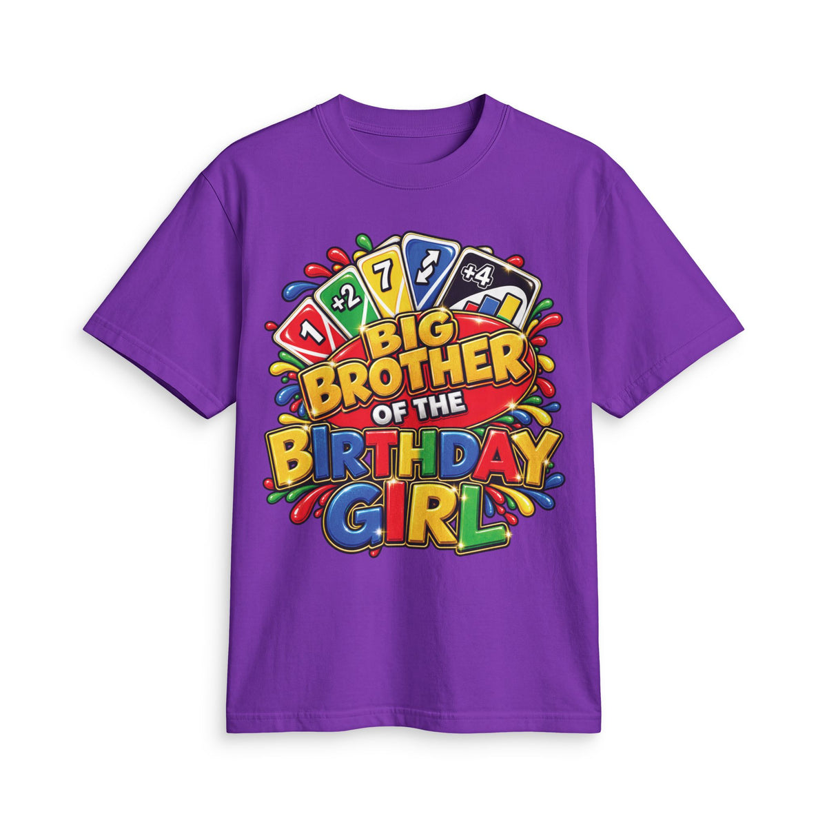 Big Brother of the Birthday Girl T-Shirt | Colorful Party Card Game Design