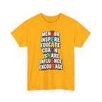 Mentor Inspire Educate Coach Share Influence Encourage T-Shirt | Typography