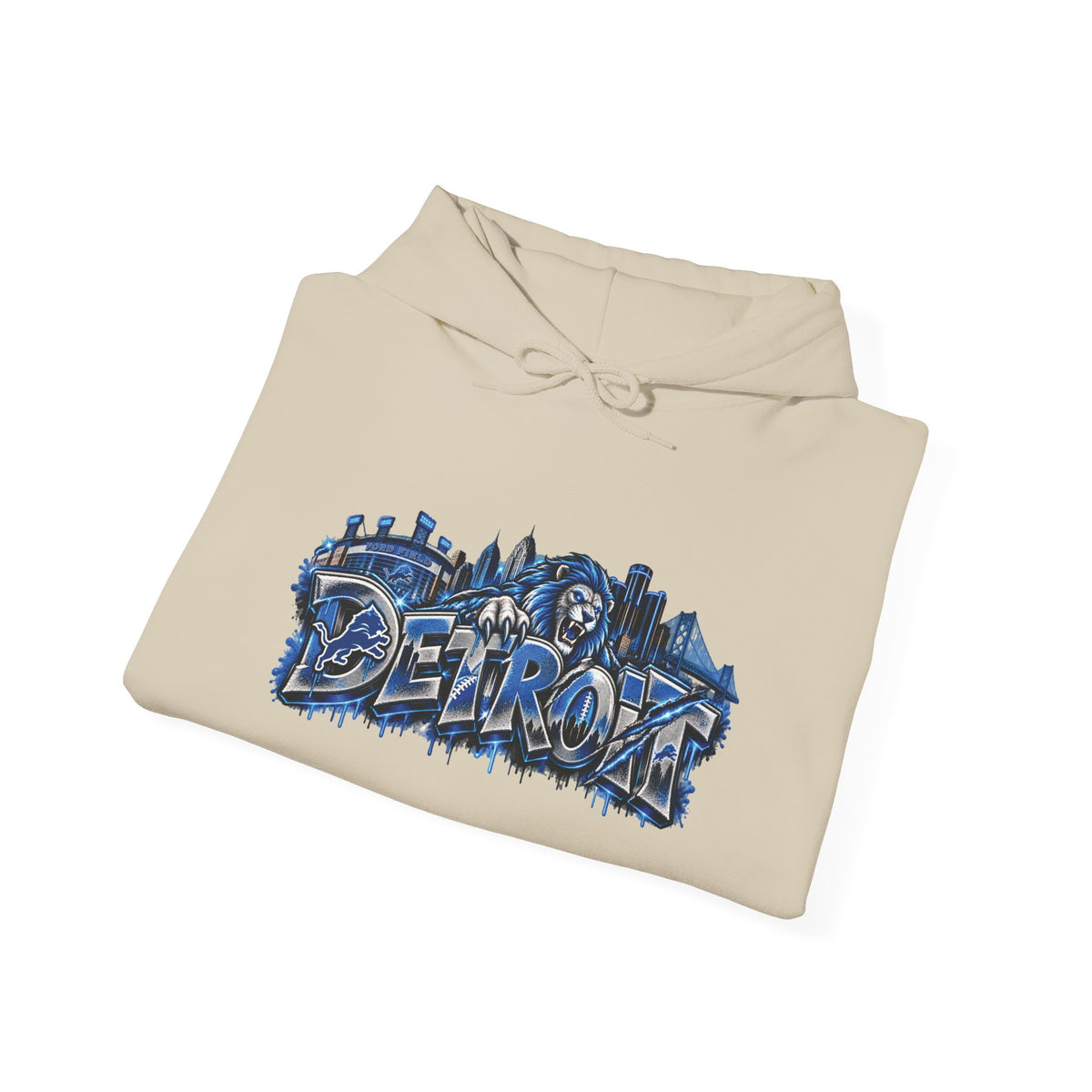 Detroit Graffiti Style Hoodie | City Skyline Street Art Pullover