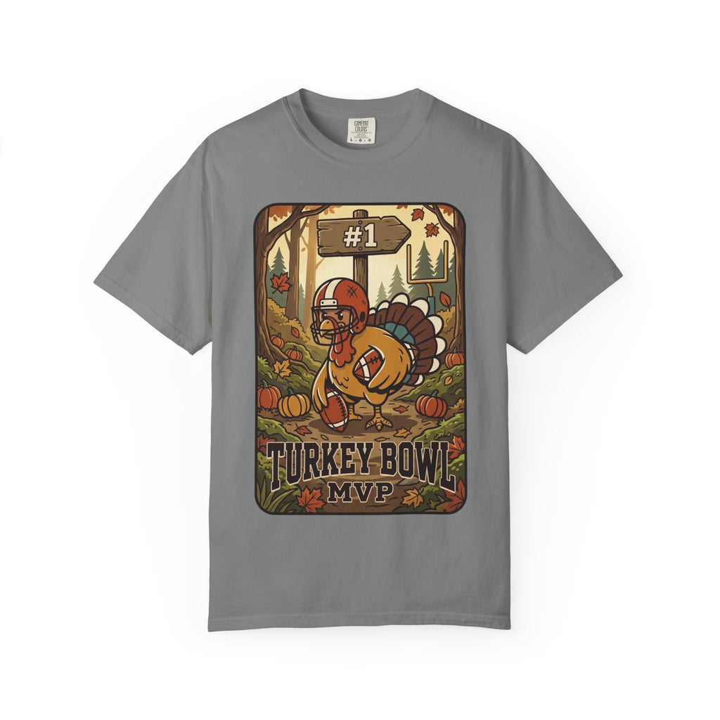 Turkey Bowl MVP T-Shirt | Thanksgiving Football Turkey Illustration